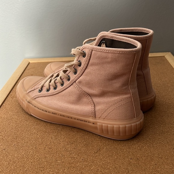 AllSaints Canvas High Top Sneakers Light Pink size 38 US 7 - Picture 4 of 16